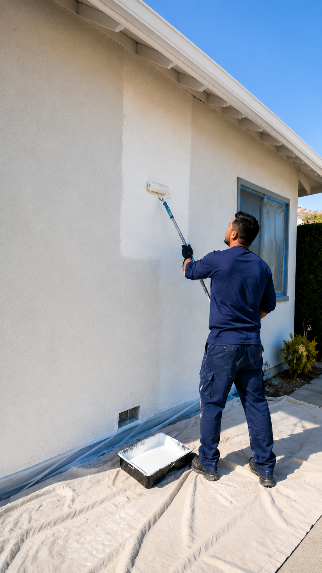 JD Painting painters applying fresh paint to a home exterior in Los Angeles